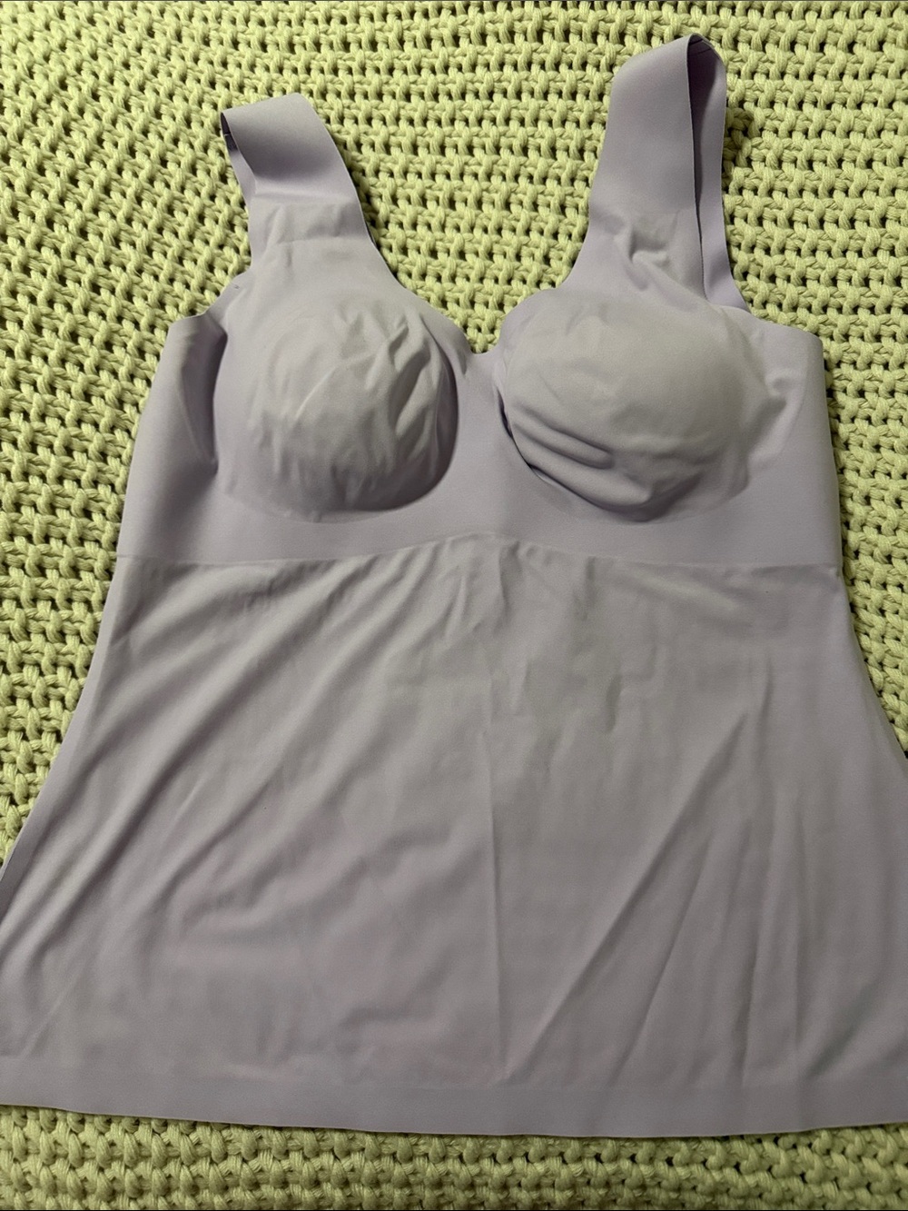 Knix LuxeLift Scoop Neck Tank Top Built-In Bra Shapewear in Lavender XL